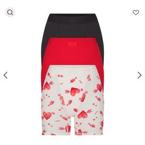Skims cotton rib boxer 3 pack hearts and arrows